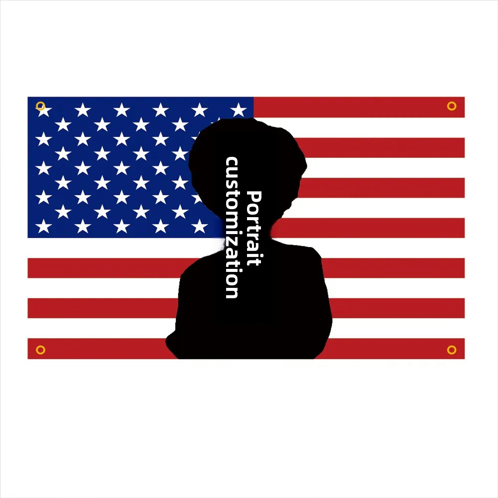 Cross-border Custom Star Support Background Cloth Pink American Flag Background Character Custom