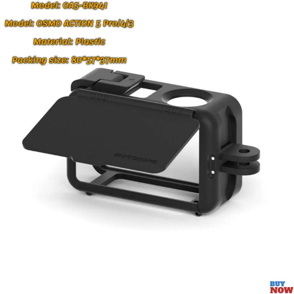 For DJI OSMO Action 5 Pro/4/3 Protective Frame Housing Case With Sun Hood Bumper Shell Screen Protector Frame Case Accessories