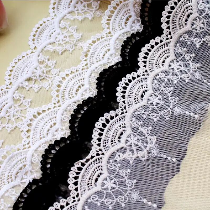 12cm width 2yards/lot embroid sewing ribbon guipure lace trim/ fabric warp knitting DIY Garment Accessories Z372