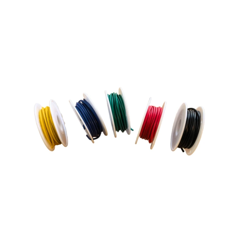 Silicone Wire Tinned Copper 28 26 24 22 20 18AWG DIY LED Electronic Cable 5Mx5Roll