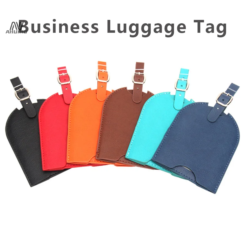 Personalize Push-pull Type Leather Luggage Tag For Men Women Suitcase Name Baggage Tag Airplane Labels Travel Accessories