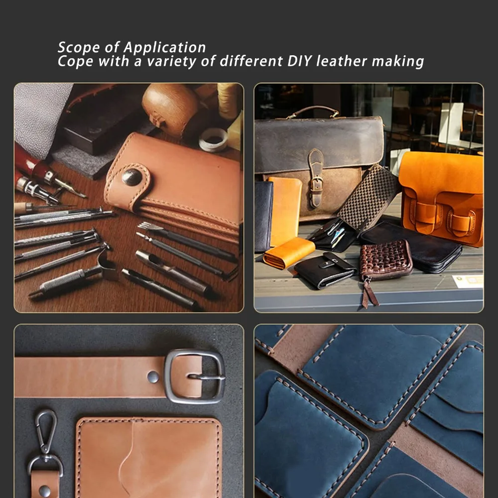 Stainless Steel Leather Stitching Aid Auxiliary Chopper Pull Up Pricking Iron Aid Leather Hole Punch For Leather Crafting