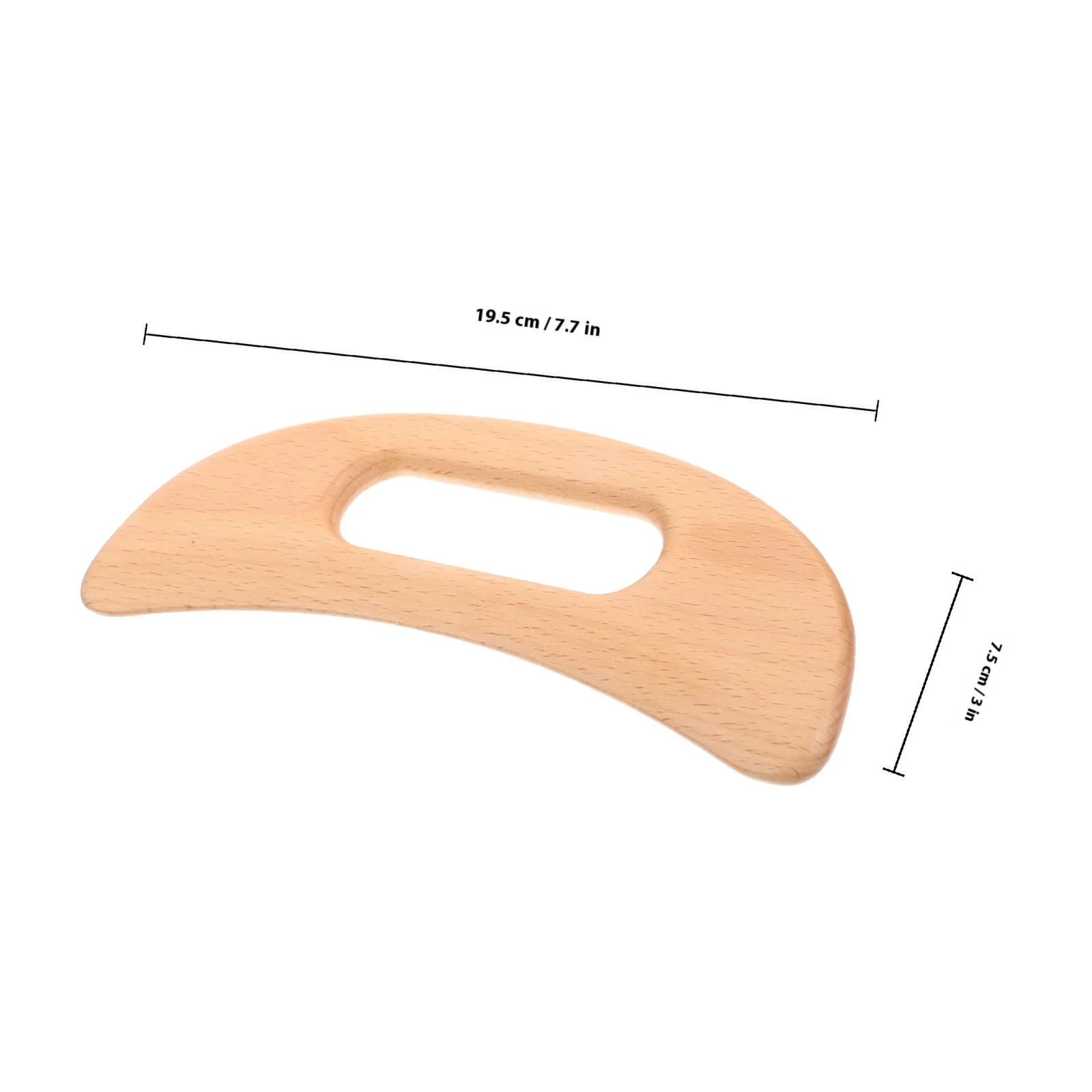 Maanvorm Gua Sha Board Houten Massageschraper Multifunctioneel Gezicht Hals Hand Voetverzorging Compact Herbruikbaar Slijtvast