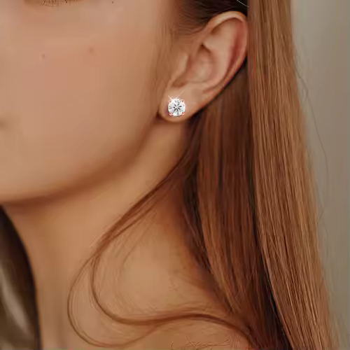 Smyoue 0.2-3CT Rose Gold Color Moissanite Stud Earrings for Women Sparkling Classic Wedding Lab Diamond Earring Pure 925 Silver - Image 6