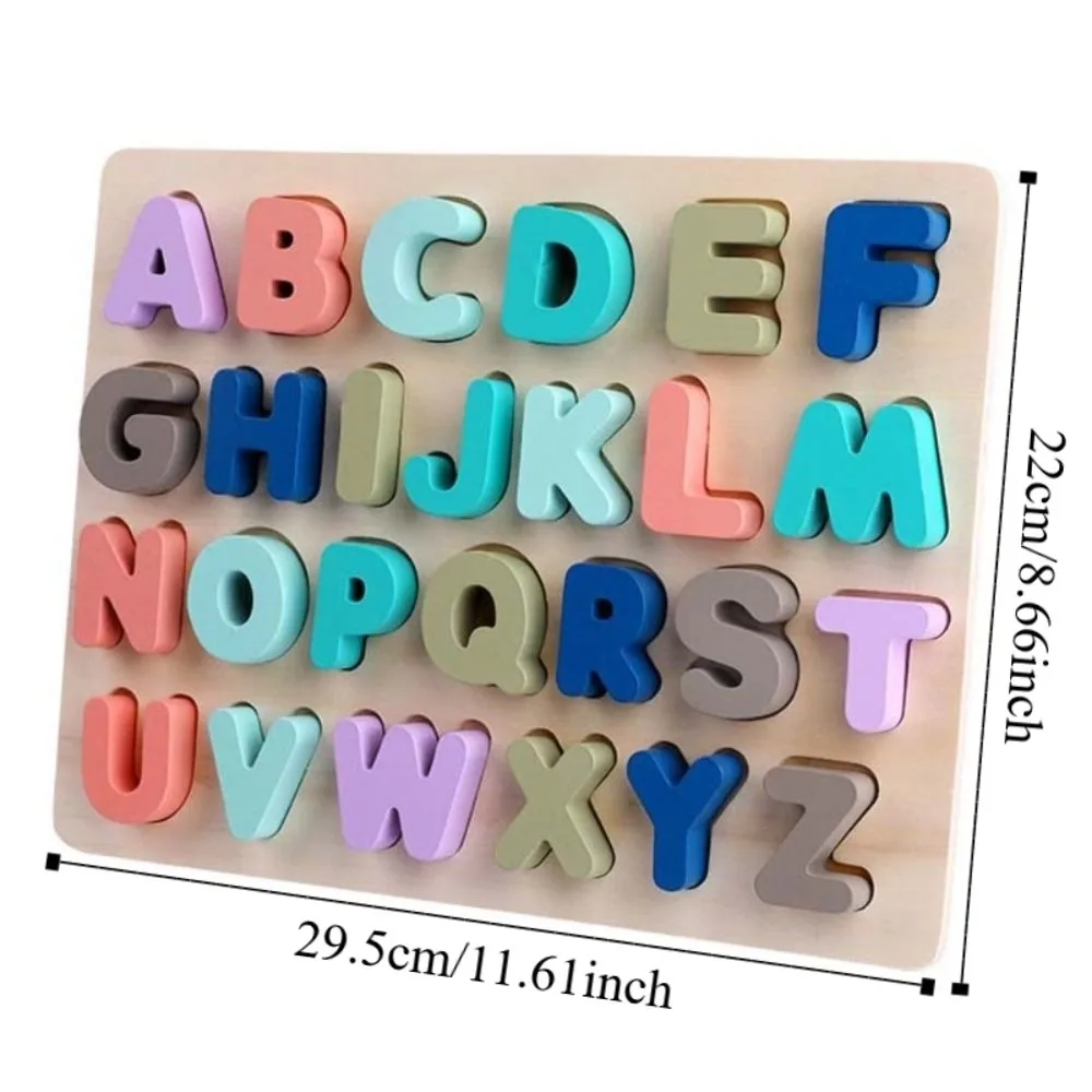 Matching Games 3D Wooden Board Mathematics Shape Cognition Alphabet Number Puzzle Colorful Learning Puzzle Boys Girls