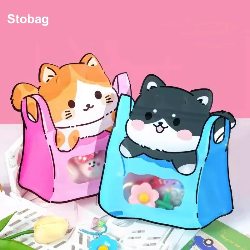 StoBag 50 Uds. Bolsas Ziplock de embalaje de dulces de dibujos animados, bolsas de almacenamiento de alimentos selladas de plástico bonitas para niños, bolsillo