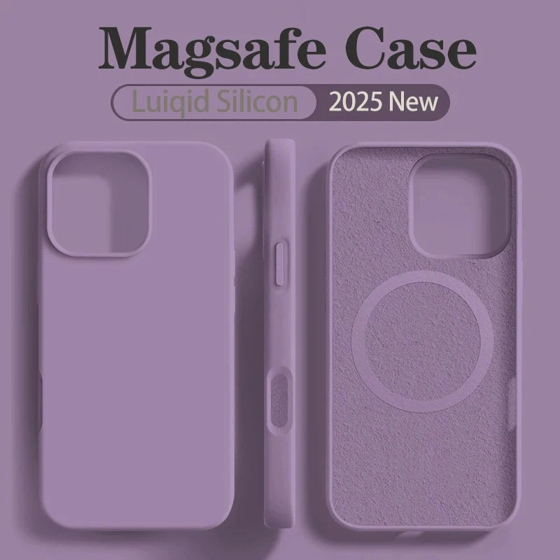 NONE Original Für Magsafe Flüssigkeit Silikon Telefon Fall Für iPhone 17 16 14 15 Plus 13 Pro Max Fall Drahtlose Lade magnetische Soft Cover 3