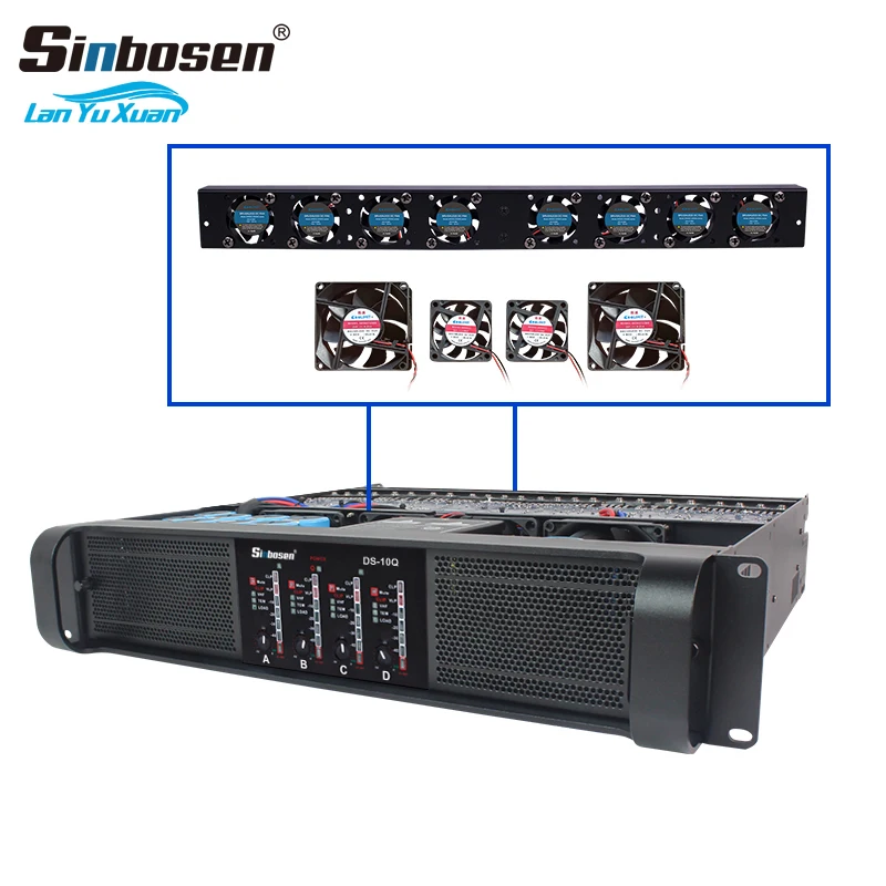 

DS-10Q Professional 4 Ch 5000 Watt Dj Amplifier Stereo Audio Power Amplifier for Dual 15 Inch Speaker