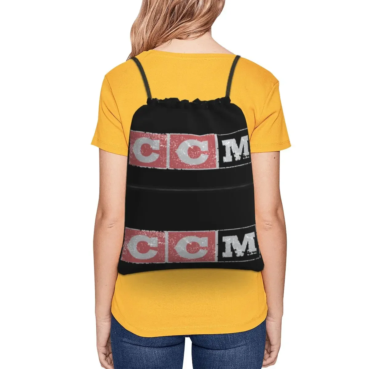 CCM-mochila portátil Retro con logotipo de Hockey sobre hielo para hombre y mujer, bolsa con cordón, paquete de bolsillo, bolsas de artículos diversos para viajes, deportes