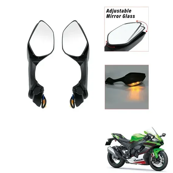 For Kawasaki Ninja ZX-10R ZX 10R 2016-2023 2017 2018 2019 Motorcycle Acsessories Rearview Mirrors Turn Signals