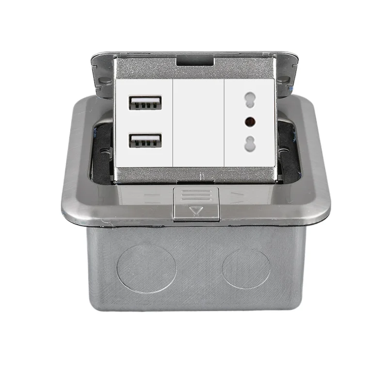 FUNAYA Pop-up Socket Italian Chile 3P Plug with USB Type-C CAT6 HDMI Built-in Floor Recessed Desktop Furniture Plug 20A Sockets