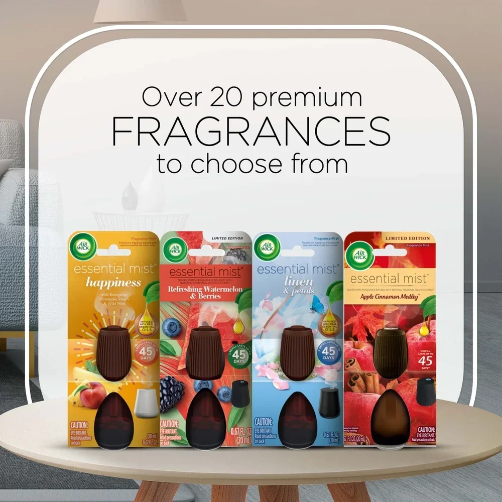 عبوة الضباب الأساسي عدد 2 عدد البطيخ التوت معطّر الهواء الزيوت الأساسية العطر الطبيعي المحمولة قابل للتعديل إزالة الروائح الكريهة