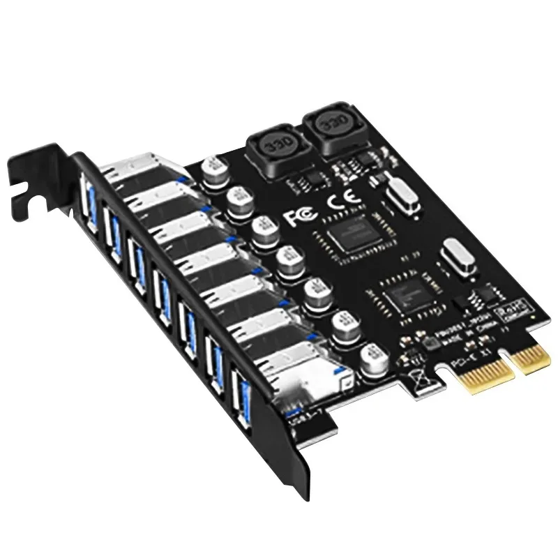 USB 3.0 PCI-E Expansion Card Adapter 7 Ports USB 3.0 Hub Adapter External Controller PCI-E Extender PCI Express Card for Desktop