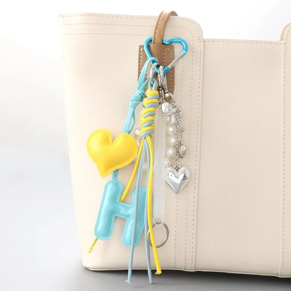 

Keychain Heart Pendant Key Ring Dopamine Lovely Braided Rope Bag Charm Korean Style Fashion Y2k Bag Pendant Backpack Decor
