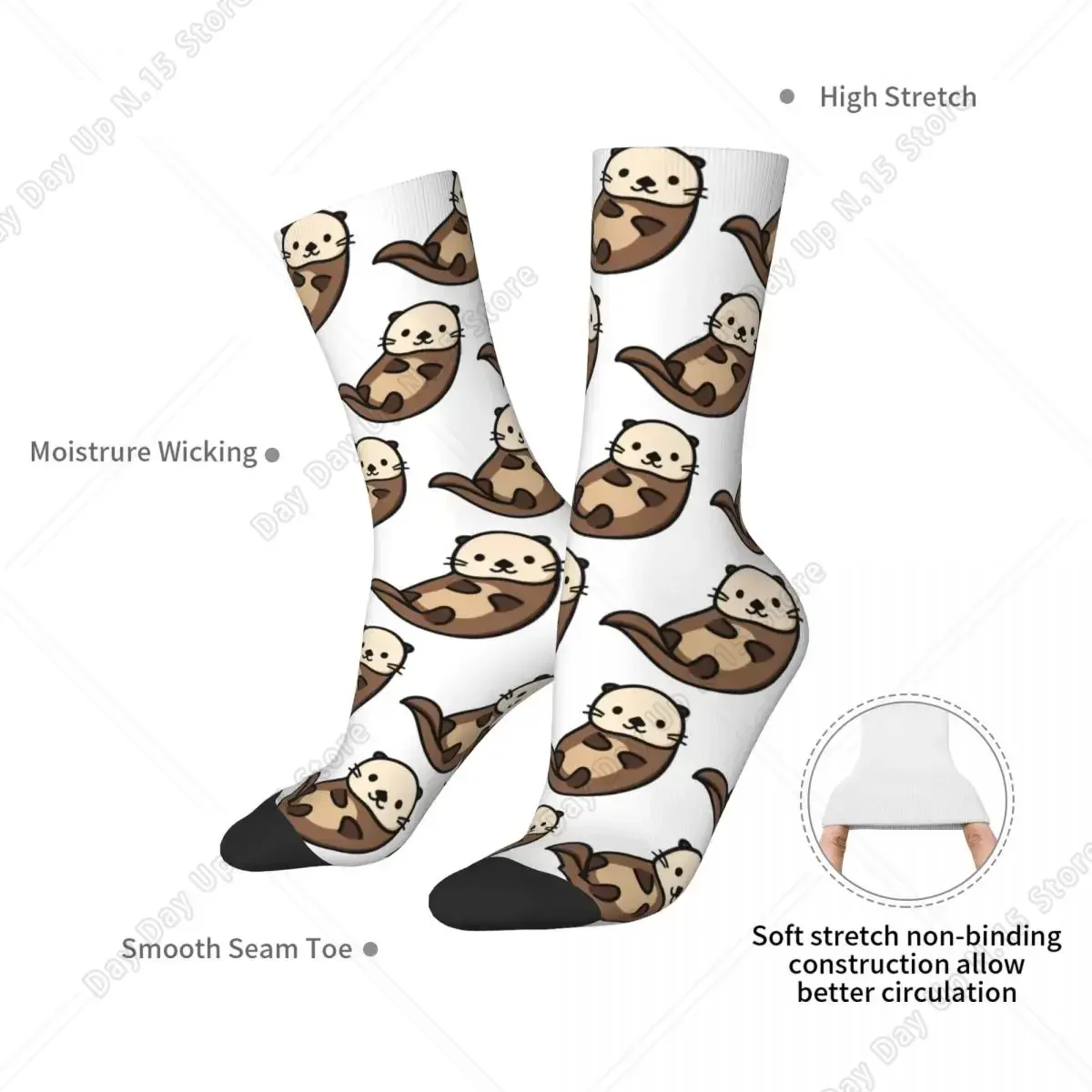 Otter Socks Harajuku High Quality Stockings All Season Long Socks Accessories for Unisex Gifts