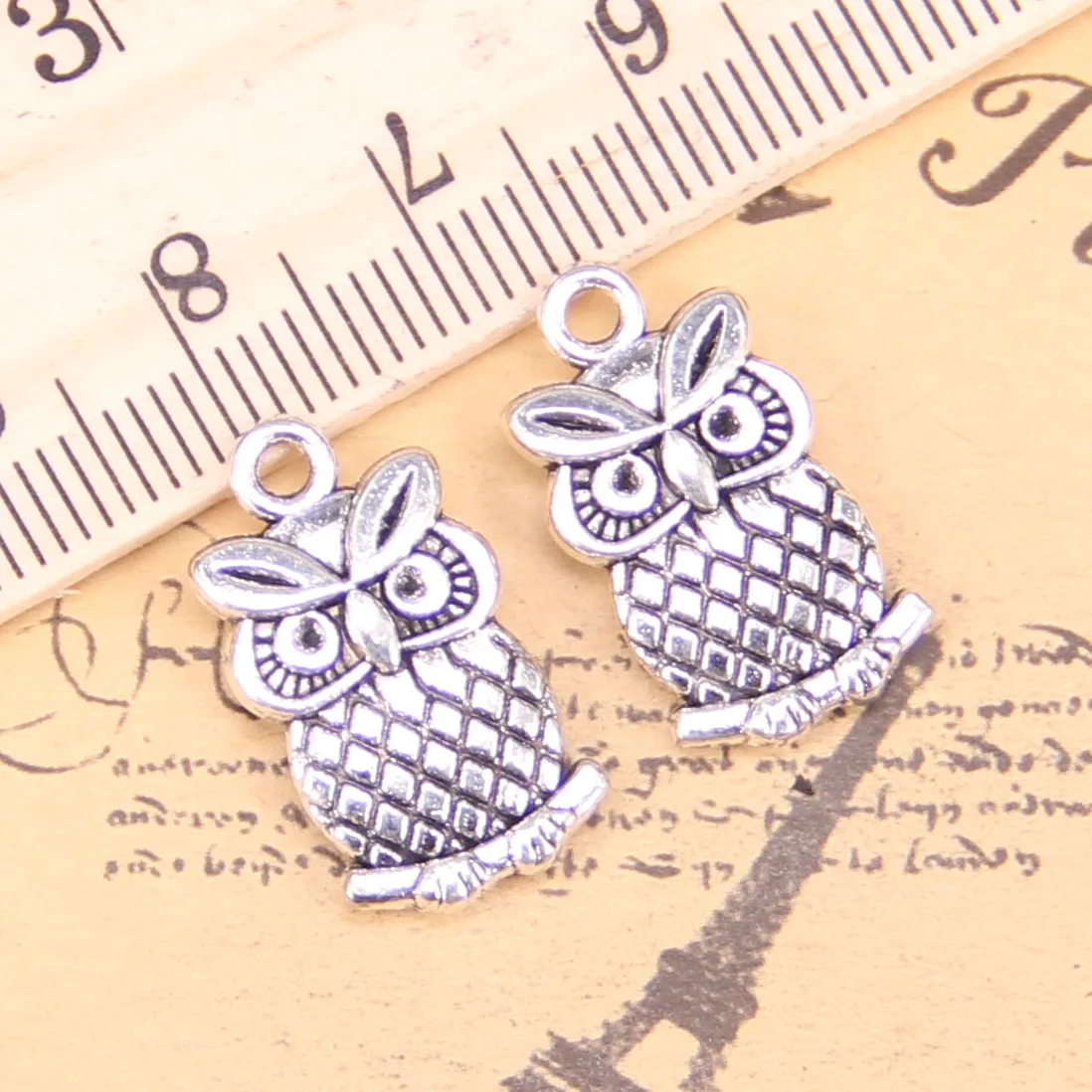 54pcs Jewelry Charms big eyes owl 20x11mm Antique Silver Plated Pendants Making DIY Handmade Tibetan Silver Jewelry