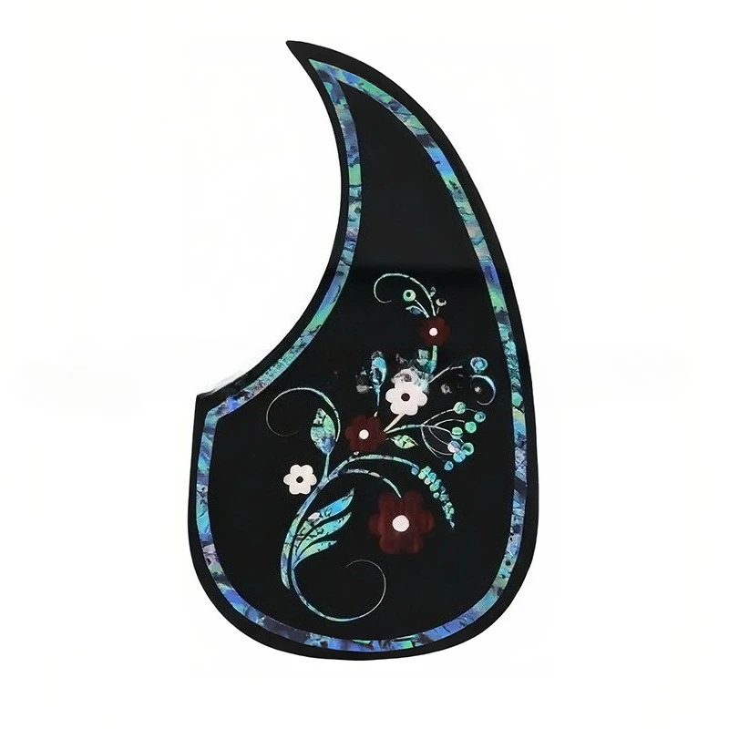 

1Pcs Flower Pattern Acoustic Guitar Pickguard, Cat/Duck Shape Abalone Shell Inlay Pickguard for Folk Guitar