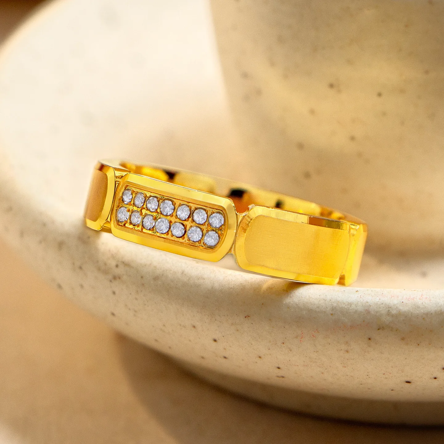 Exquisite Pure Gold Diamond Inlaid Honeycomb Closed Ring Women 24K Gold AU999 Advanced Texture and Noble