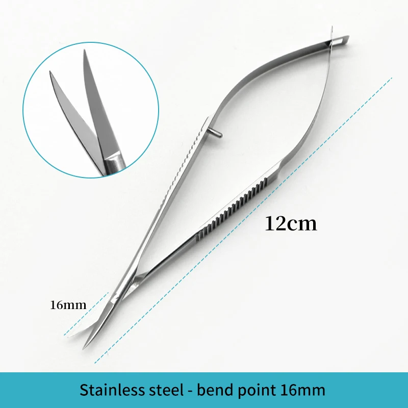 Stainless Steel Micro Corneal Scissors Straight Curved Sharp Ophthalmic Instruments Cosmetic Surgery Titanium Alloy Scissors