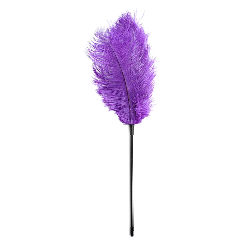 Sms flirting ostrich feather stick couple sex bed teasing itching.