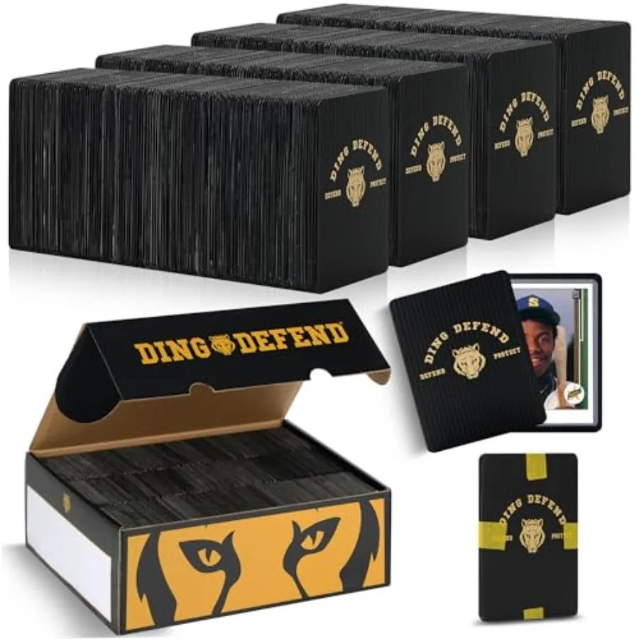 

510 Pack Ding Defend Trading Card Shipping Protectors Hard Plastic Card Slab - Tiger Design Card Guard for Collectible Cards Ca
