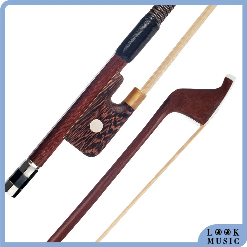 

LOOK Double Bass Bow French Style Upright Brazilwood Bow Durable Double Bass Bow 4/4 3/4 1/2 1/4 1/8 Size