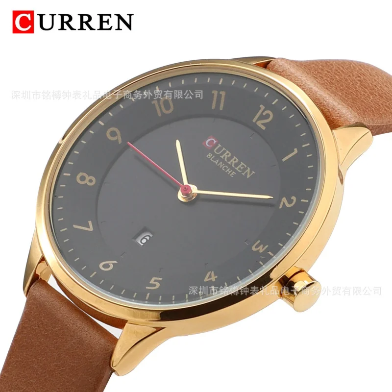 Женские часы Curren 9035, часы с кожаным ремнем, водонепроницаемые кварцевые часы, часы с календарем, повседневные модные женские часы