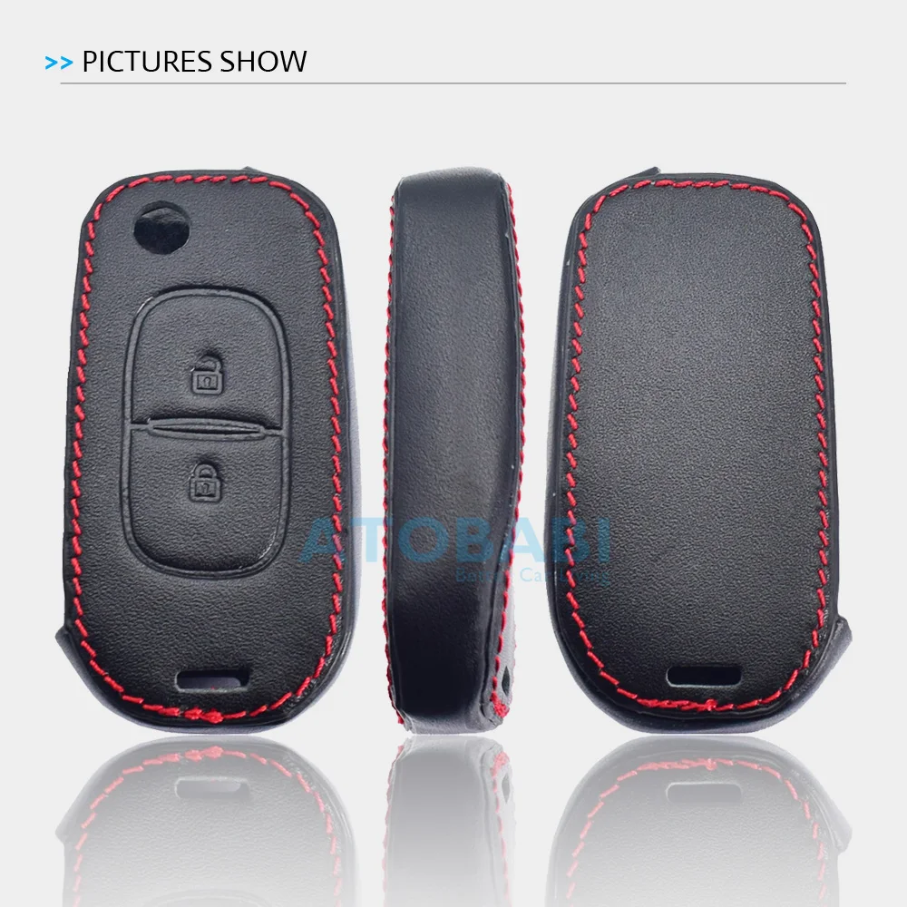 Flip-Leder-Autoschlüsselhülle für Renault Sandero Stepwey Captur Kadjar Megane Logan Dacia Duster Fernbedienungsgehäuse Autozubehör. – Detail 2