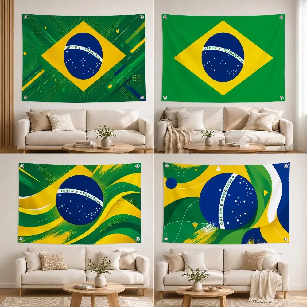 National Flag Theme Brazil National Flag Flags  Wall Hanging Flag Indoor Outdoor Banner Decor for Patio Backdrop Art