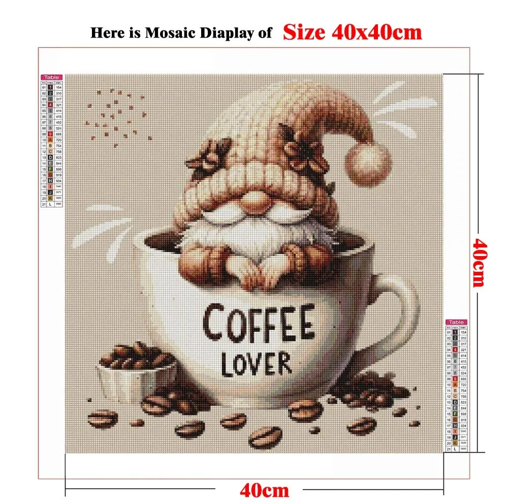 AB Drill Gnome Style Diamond Painting New Coffee Goblin 5D DIY Diamond Embroidery Cross Stitch Kit Mosaic Art Home Decor