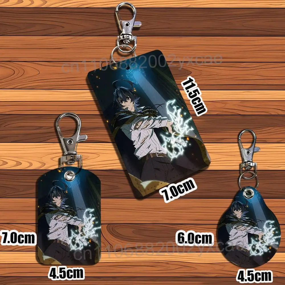talen Will Serfort Wistoria Wand and Sword Rectangle ID Card Case Keychain Access Card Bag Key Tag Ring Leather Card Holder view 4
