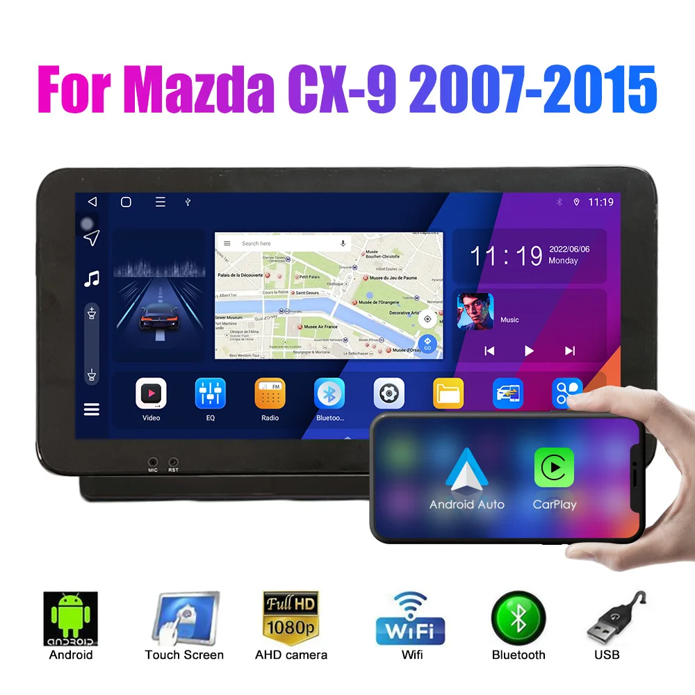 For Mazda CX-9 2007-2015 Android GPS Navigation Reversing Camera Integrated Unit