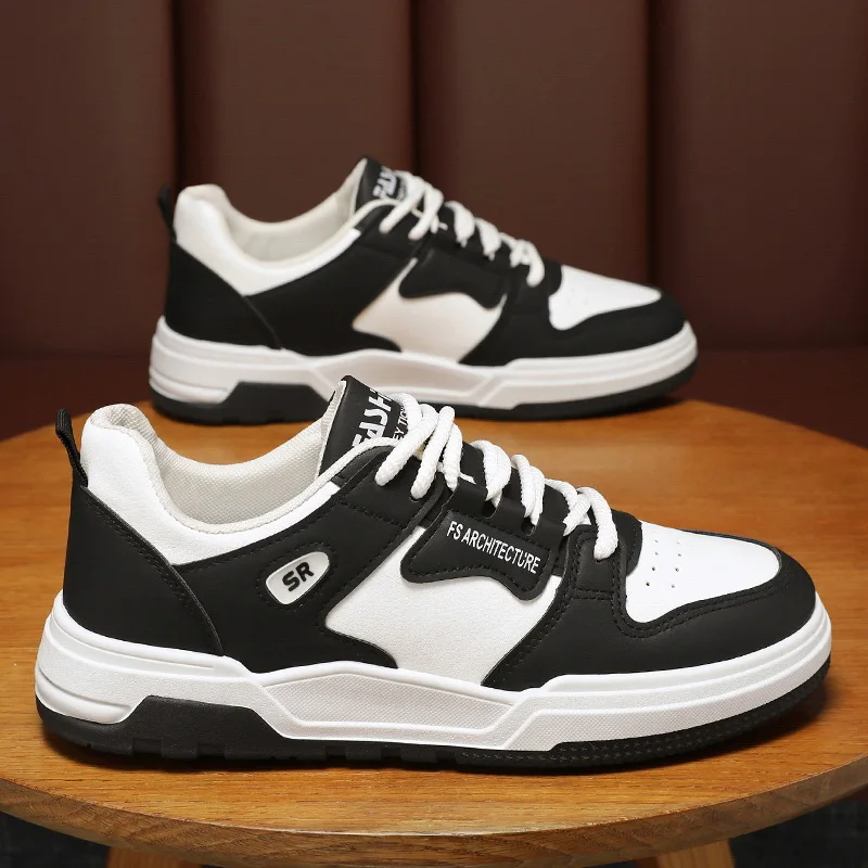 

Autumn Breathable Shallow Mouth Men's Casual Shoes Color Blocked Thick Soled Sneakers Lightweight Wear-resistant Board Shoes