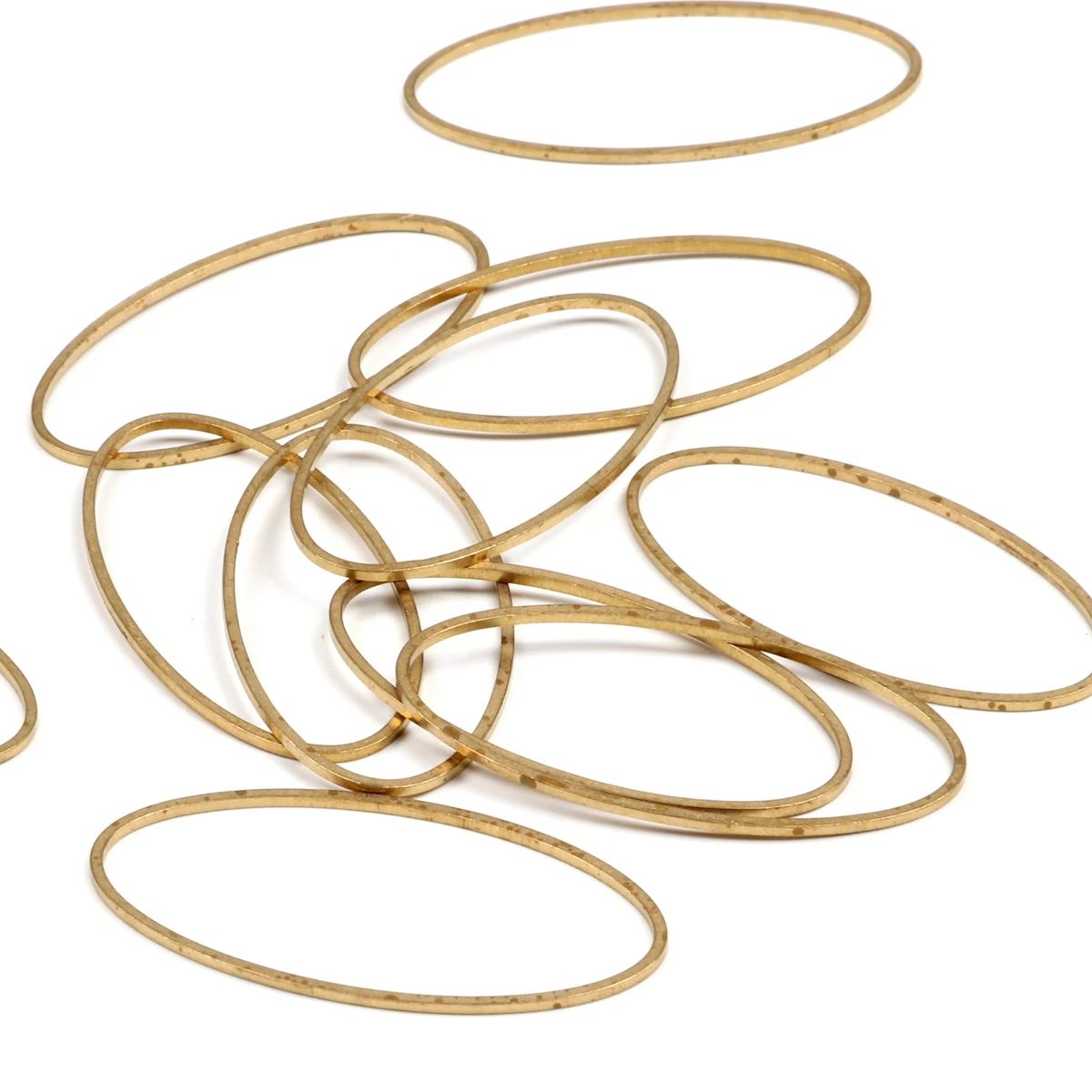 Hammered Brass Charms,Oval Shaped connector,Findings Accessories For Diy Earrings Necklace Bracelet DIY Making,Jewelry Supplies