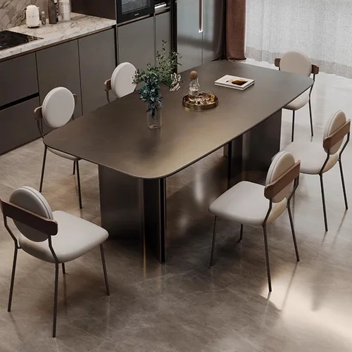 Table à manger moderne de luxe, chaises de restaurant, centre d'étude, table à manger nordique, concepteur de salon, meubles de maison