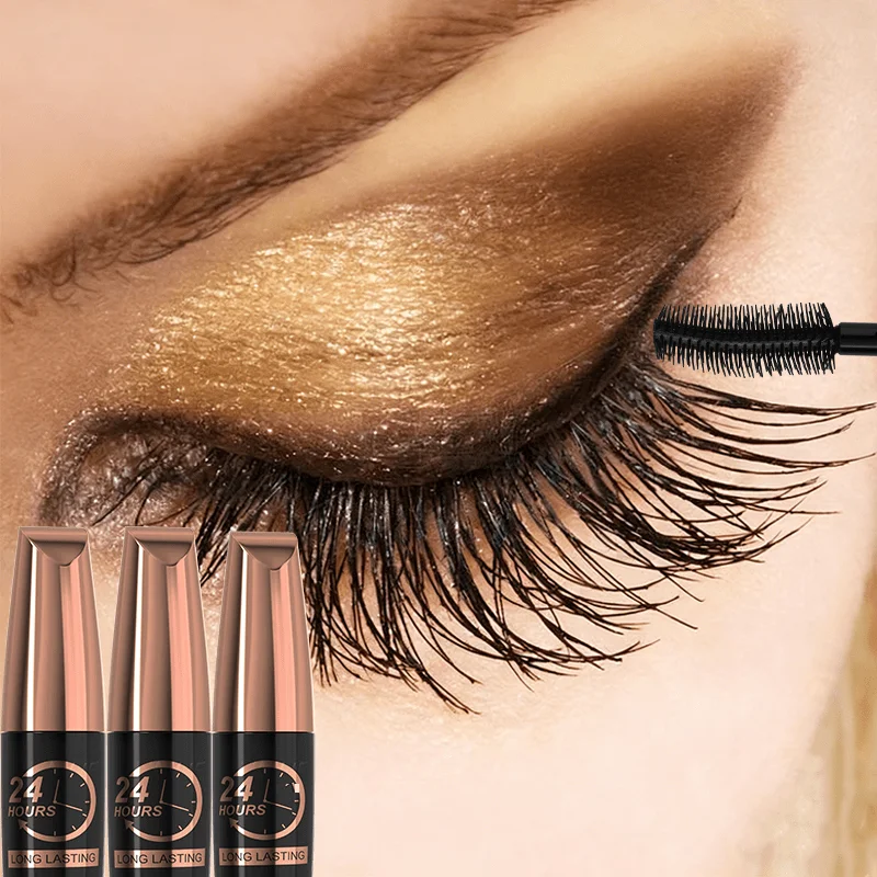 3Pcs/Set Waterproof Black Mascara Fiber Eyelash Extension - Lengthe...