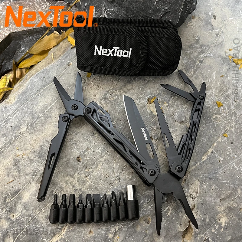 Imagem -02 - Nextool-black Knight 11 em Alicate Multitool Edc Outdoor Survival Folding Scissors Multi Ferramenta com Bainha Kydex Opcional