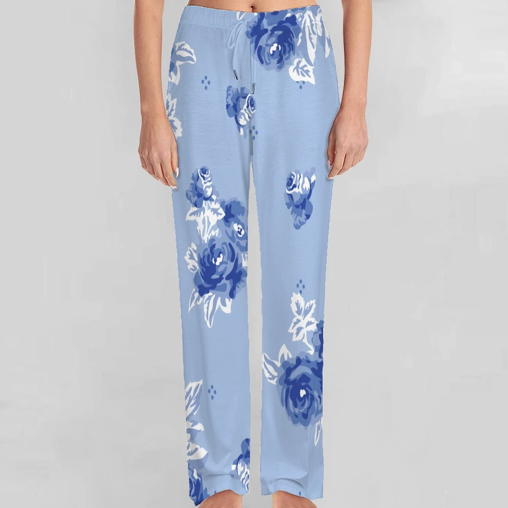 Pantalon de pyjama unisexe à motif poubelle bleu, pantalon de salon, bas de pyjama de sommeil super doux avec poches, cordon de serrage de proximité, hommes et femmes