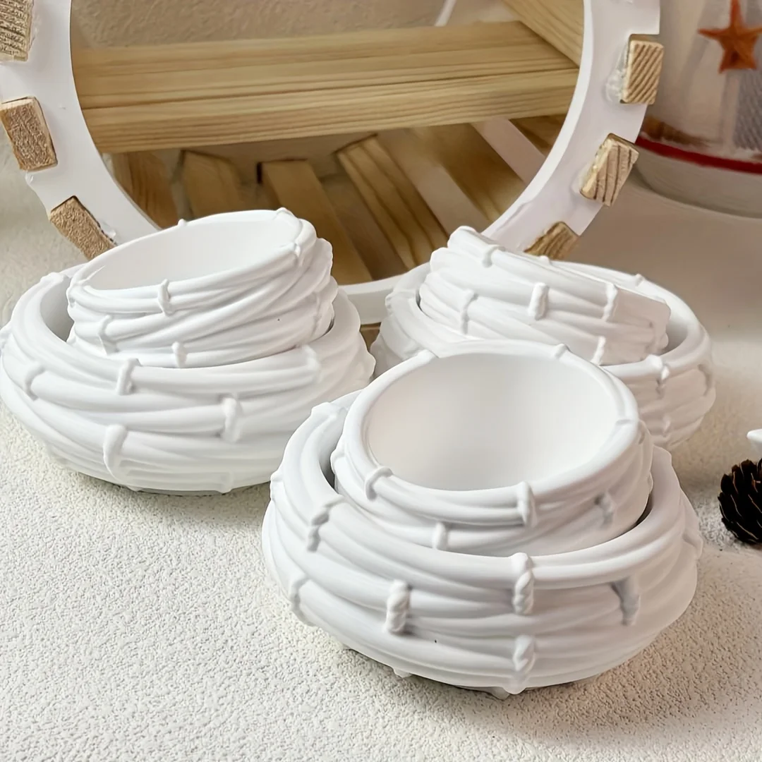 1/2 Stück DIY handgefertigte Vogelnest-Silikonform, perfekt für die Herstellung von Kerzen, Harzschmuck, Ton- und Gipsarbeiten, kreativ – Detail 6