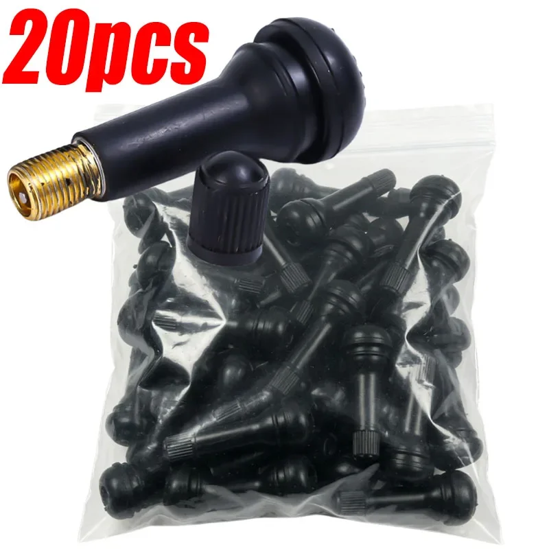 Car Wheel Tire Valve Stem Cover 4-24pcs TR414 Tubeless Black Motorcycle with Caps Snap in Type Rubber Tire Valve Stem Accessory