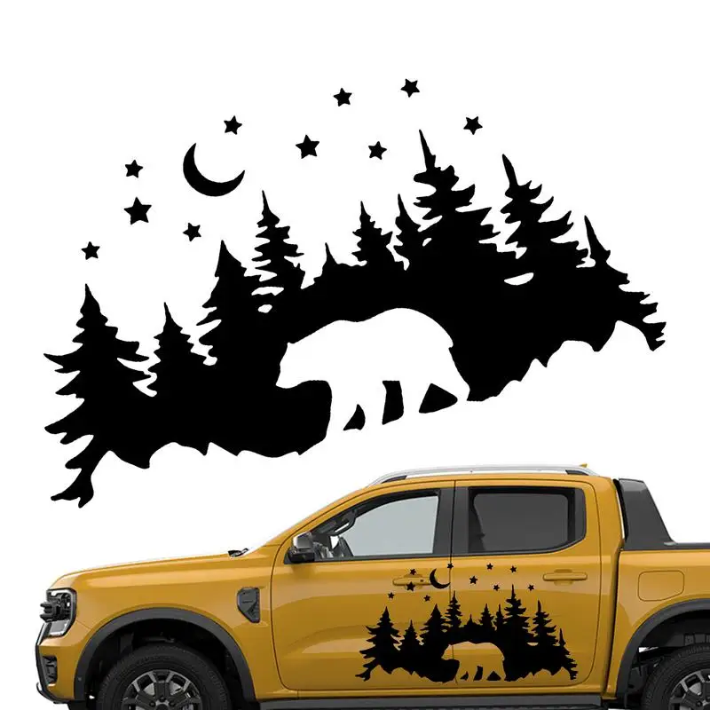 Car Decals Mountain Moon Stars Scene Car Stickers Car Body Decals And Graphics Waterproof Decorative Auto Decals For Cars Trucks