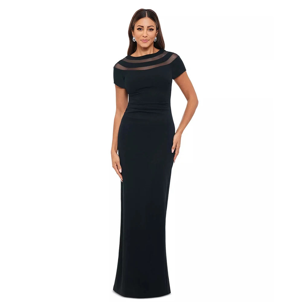 

Women's Formal Evening Gowns Elegant Round Neck Short Sleeve Evening Dresses Formal Party Gowns Formal Occasion Dresses