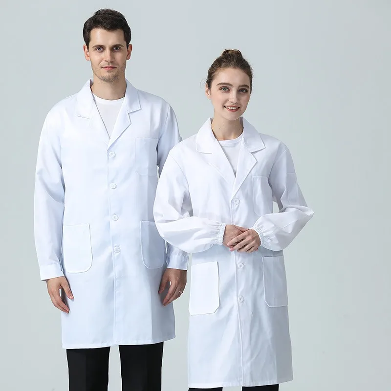 White Coat Doctor Food Staff Workshop Chef Clothes Long Sleeve Autumn and Winter Clothes Hotel Chef Clothes Kitchen White Coat.