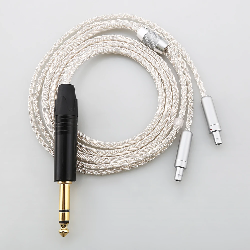 HiFi 16 Core OCC Silver Plated Earphone Cable For Sennheiser HD800 HD800s HD820s HD820 Enigma Acoustics Dharma D1000 Headphones