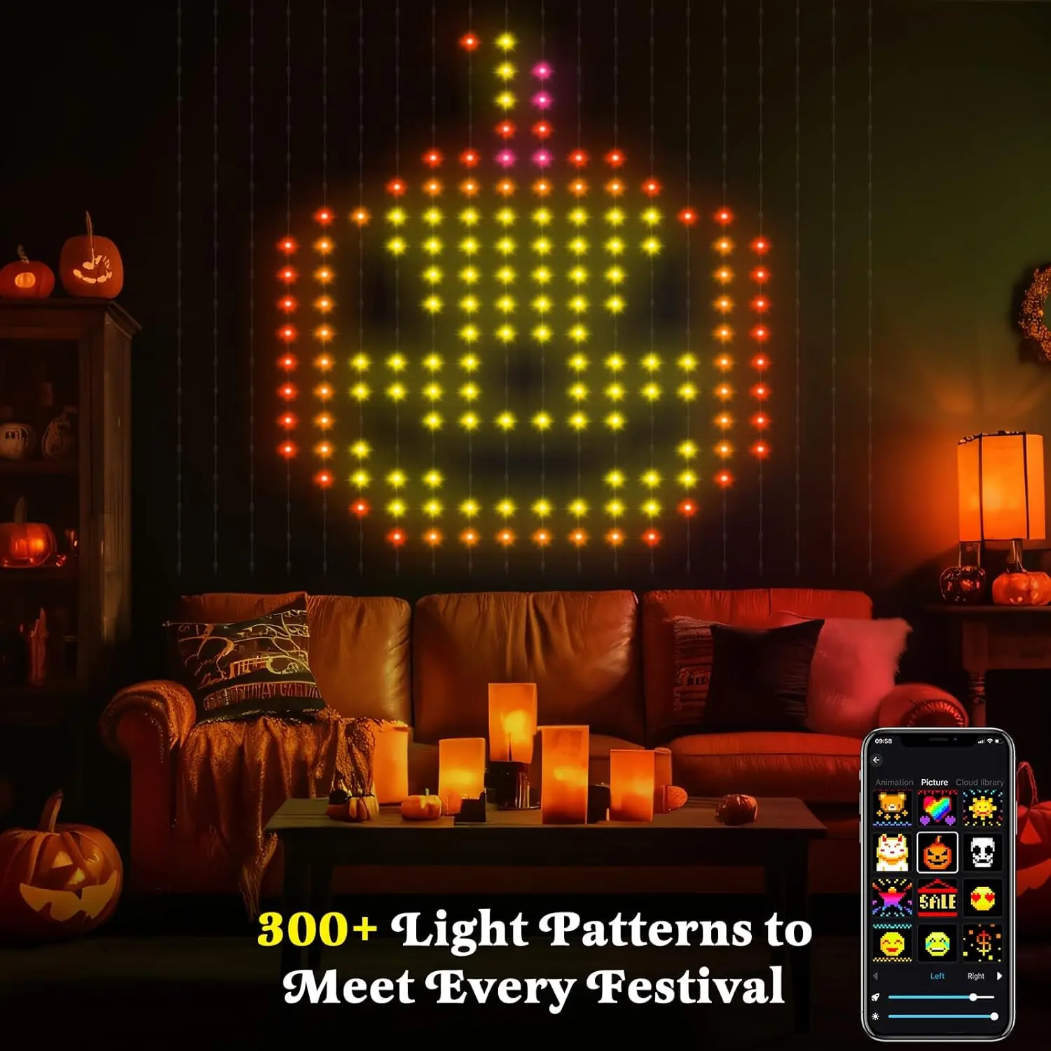 400LED Smart Curtain Fairy Lights String 6.6x6.6FT Color Changing Dynamic DIY Fairy String with APP Remote for Bedroom Decor