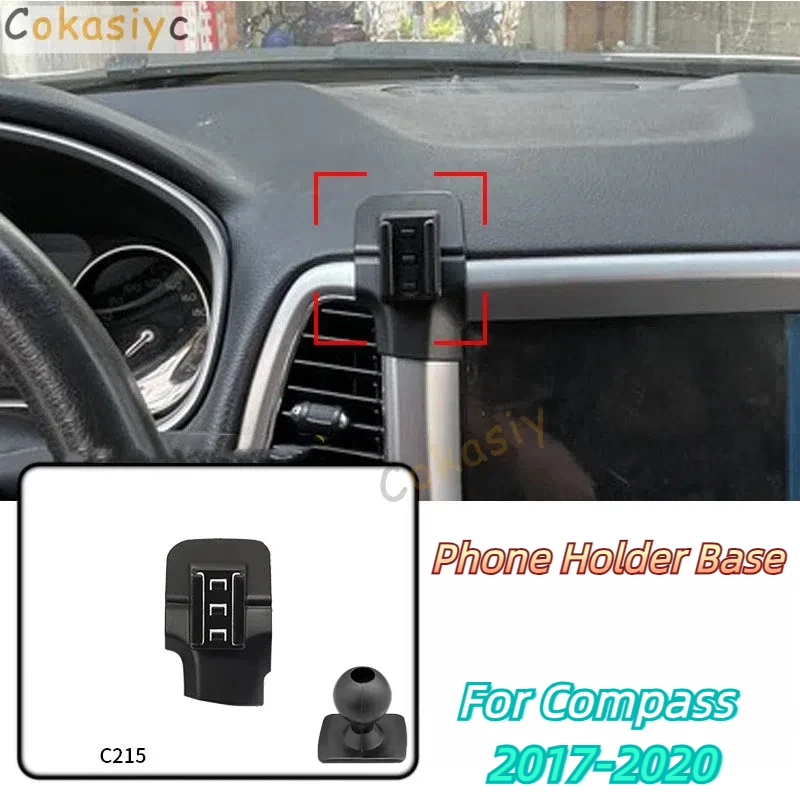 Car Phone Holder Base Special Mounts For JEEP Compass 2017-2020 Fixed Air Outlet Bracket Base Accessories With Ball Head 17mm