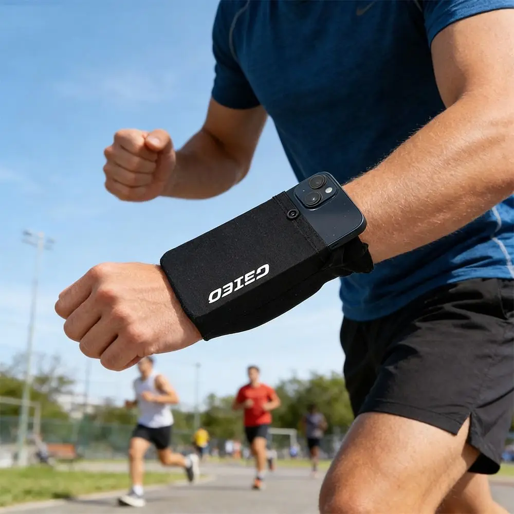 Black Grey Sports Phone Bag Right Left Storage Function Sports Accessory Phone Protection Wrist Storage Bag Travel Use