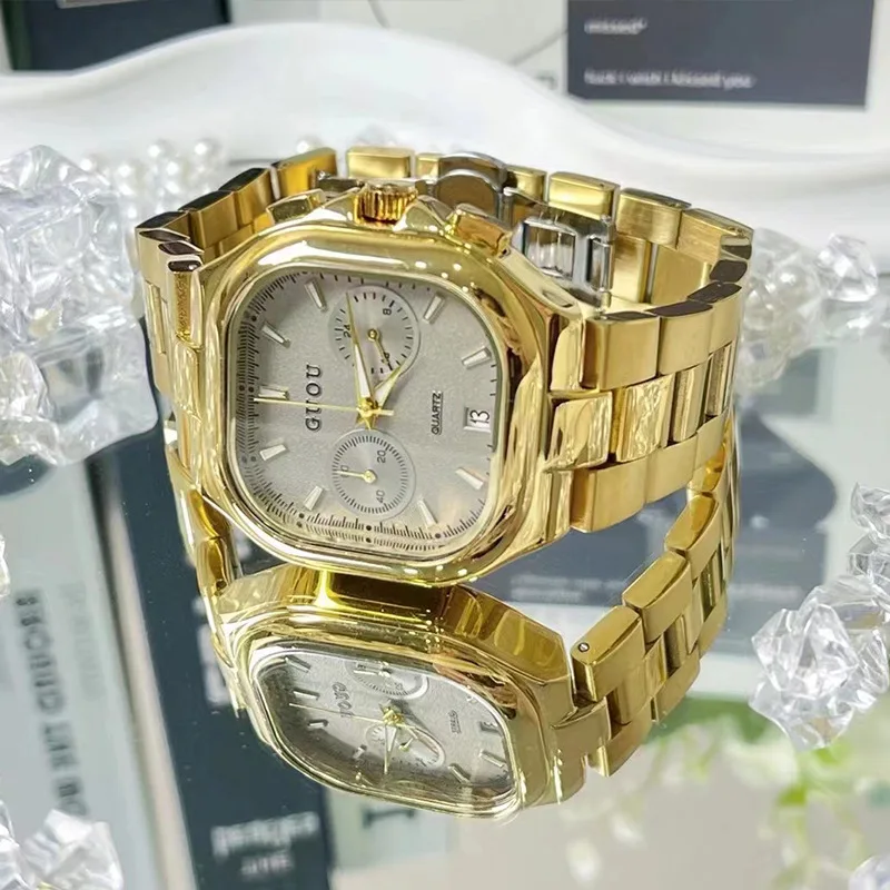 2026 New Model Large Dial Multifunctional Chronograph Calendar Steel Band Sport Watch For Women - High-End Ladies' Accessory