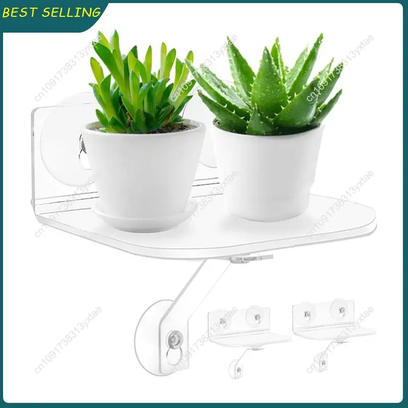 N09R-прозрачные акриловые оконные полки для растений с присосками для растений, камерой, фоторамкой