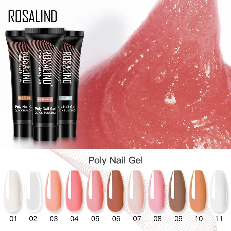 Rosalind gel mini 10ml/15ml polyester rapid reinforcement prolongs the curing of nail glue semi-permanent manicure UV/LED lamp.